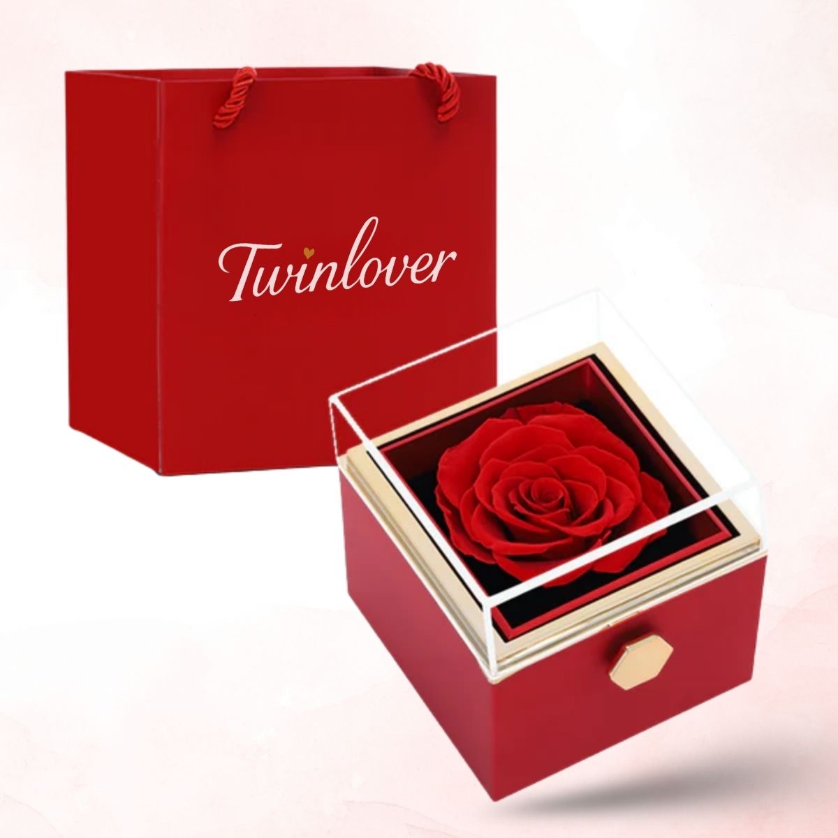 Coffret Rose Éternelle & Collier Personnalisé